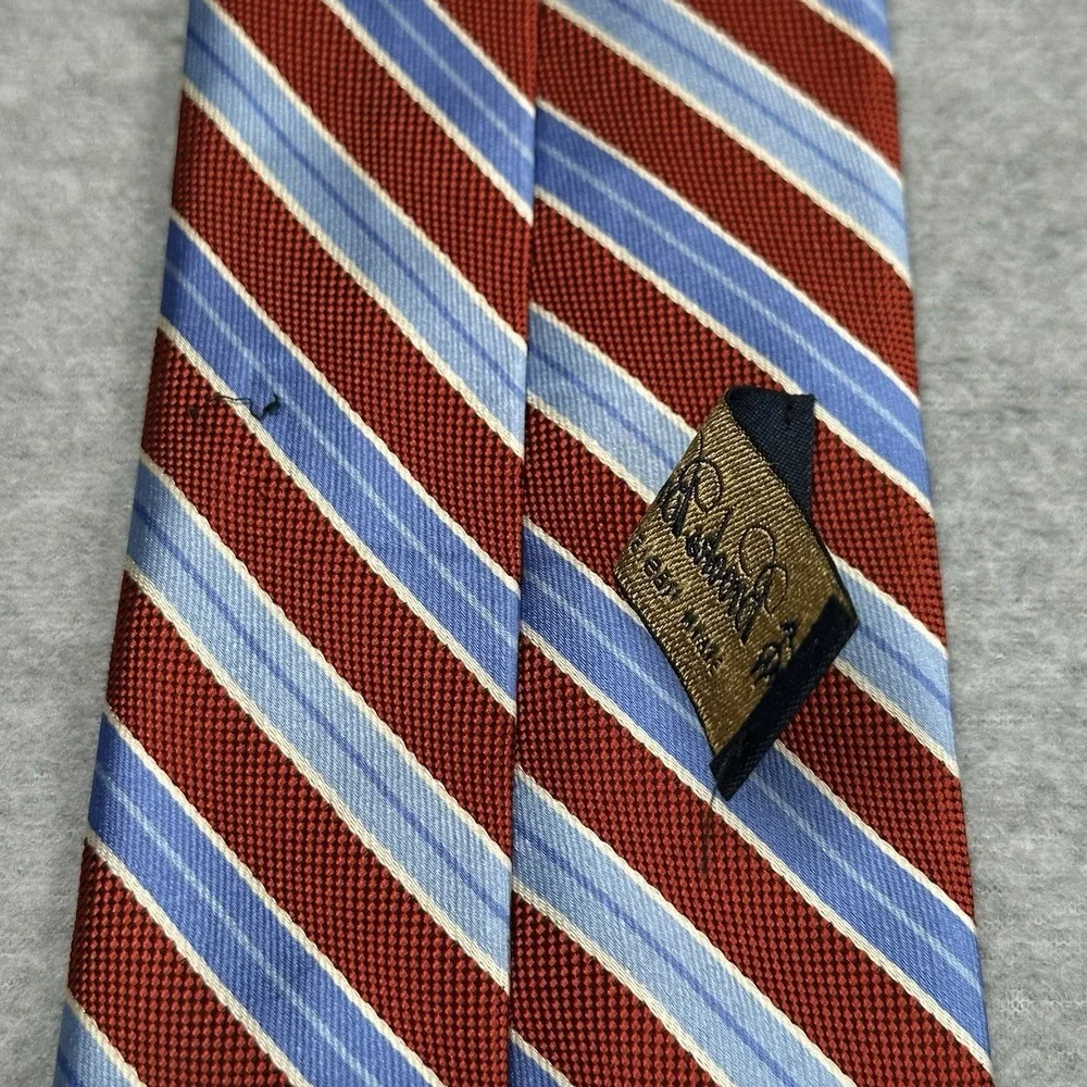 Brooks Brothers Neck Tie‎ Repp Stripe Red Blue 100% Silk Stain Resistant NOTE